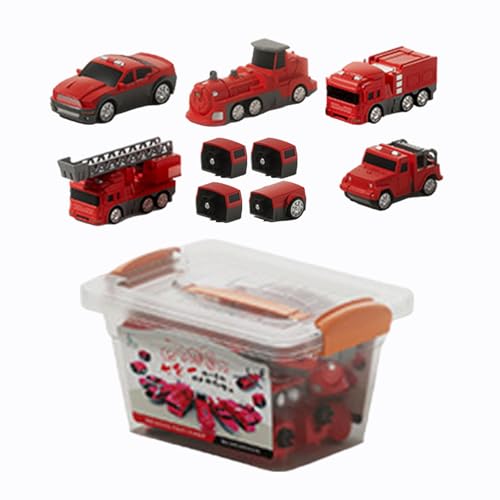 MLqkpwy Zusammengebautes Spielzeugauto, Spielfahrzeug-Set | Magnetische Kinderfahrzeuge, zusammengebautes Konstruktionsspielzeug - Fahrzeugblöcke, Sammelfiguren für Kinder für Schlafsaal, Wohnzimmer von MLqkpwy