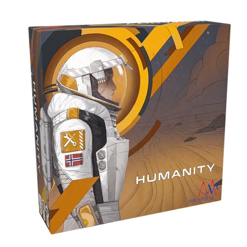 MM SPIELE, Humanity, Strategiespiel, Erkunde den Saturnmond Titan, Baue Deine Basis, Führe Experimente durch, Perfekt für Wissenschaftsfreunde und Strategen, Für 2–4 Spieler ab 12 Jahren von MM Spiele