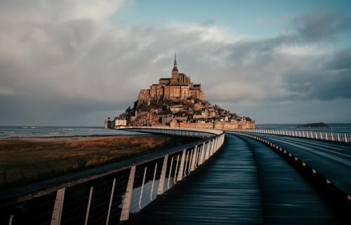 Atemberaubender Blick auf den Mont Saint-Michel, 10000-teiliges Puzzle, Kunst-Sammelpuzzle, Lernpuzzle zur Potenzialentwicklung, Spielzeug-Sammelpuzzle für Erwachsenenunterhaltung von MMACPUZZLE