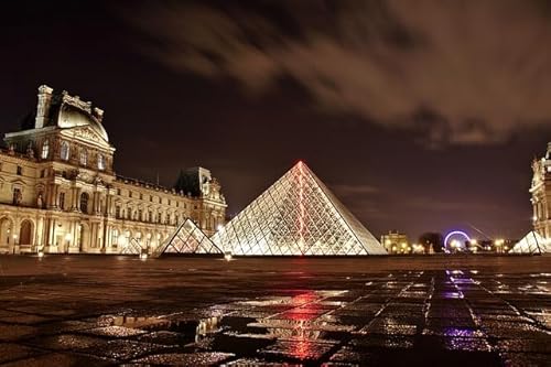 Nacht im Louvre, 2000-teiliges Puzzle für Erwachsene, Kunstsammlungspuzzle, 2000-teiliges Stadtbild-Puzzle von MMACPUZZLE