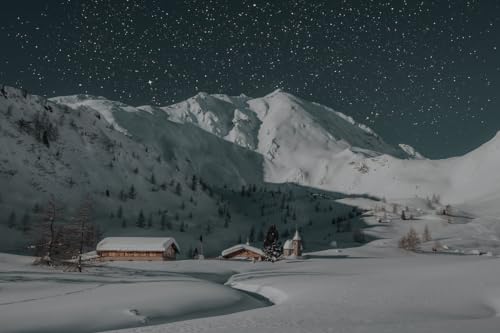 Verschneite Landschaft bei Nacht – 5000-teiliges Holzpuzzle – Regentag, Familienaktivitäten, Geburtstagsgeschenk, Wandkunst von MMACPUZZLE
