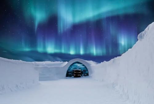 Wunderschöne Blaue Aurora – 1000-teiliges Holzpuzzle – ab 14 Jahren von MMACPUZZLE