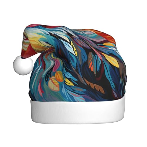 MMSJSBVY Bunte Weihnachtsmützen mit Huhn, Weihnachtsmannmütze, Unisex-Mütze, Neujahrsfeiertag, Partyzubehör von MMSJSBVY