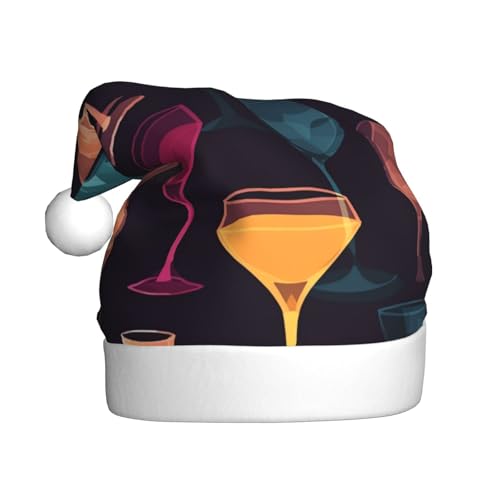 MMSJSBVY Cocktail-Gläser, Weihnachtsmütze, Weihnachtsmannmütze, Unisex-Hut, Neujahrsfeiertag, Partyzubehör von MMSJSBVY