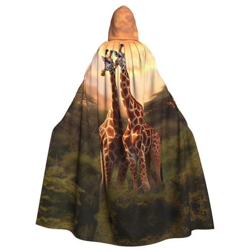 MMSJSBVY Couple Giraffe Hooded Capes, Unisex Robes Capes Halloween Christmas Role Play Costumes Themed Parties And Comic Conventions von MMSJSBVY