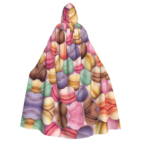 MMSJSBVY Macaron Biscuit Flavored Pastries Hooded Capes, Unisex Robes Capes Halloween Christmas Role Play Costumes Themed Parties And Comic Conventions von MMSJSBVY