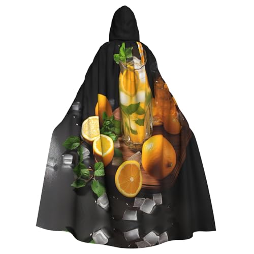 MMSJSBVY Orangen-Limonade mit Minz-Kapuzenumhang, Unisex-Bademantel, Umhang, Halloween, Weihnachten, Rollenspiel-Kostüme, Themenpartys und Comic-Konventionen von MMSJSBVY