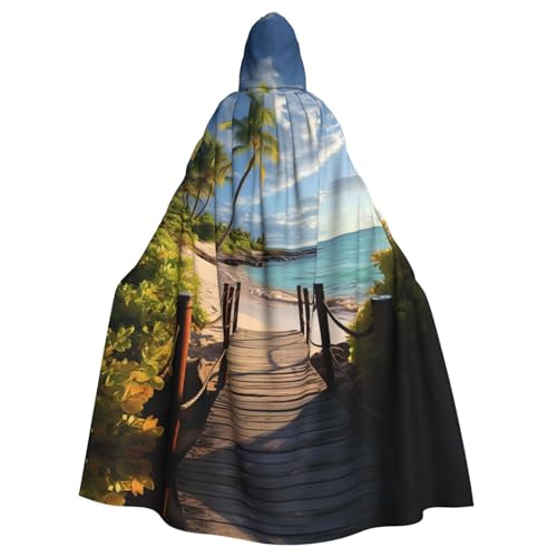 MMSJSBVY Palmen Strand Meer Ozean Kapuzenumhang Unisex Robe Capes Halloween Weihnachten Rollenspiel Kostüme Themenpartys und Comic-Konventionen von MMSJSBVY