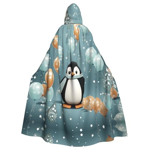 MMSJSBVY Pinguin-Ballon-Schneeflocken-Kapuzenumhang, Unisex, Umhang, Halloween, Weihnachten, Rollenspiel-Kostüme, Themenpartys und Comic-Konventionen von MMSJSBVY