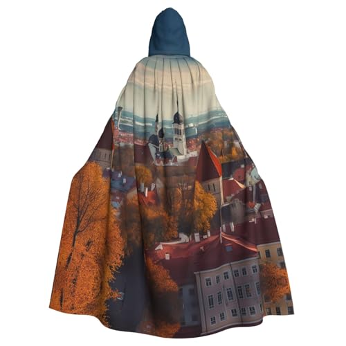 MMSJSBVY Tallinn Estland Stadtbild Kapuzenumhang Unisex Robe Capes Halloween Weihnachten Rollenspiel Kostüme Themenpartys und Comic-Konventionen von MMSJSBVY