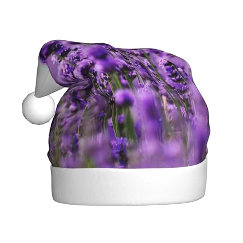 MMSJSBVY Violette Lavendel-Weihnachtsmütze, Weihnachtsmannmütze, Unisex-Mütze, Neujahrsfeiertags-Partyzubehör von MMSJSBVY