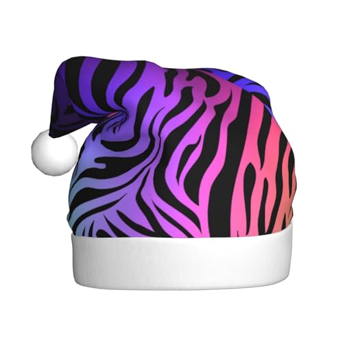 MMSJSBVY Weihnachtsmütze, Weihnachtsmannmütze, Unisex-Mütze, Weihnachtsmannmütze, Weihnachtsmannmütze, Partyzubehör, Violett, Blau, Grün, Camouflage, Zebrastreifen von MMSJSBVY