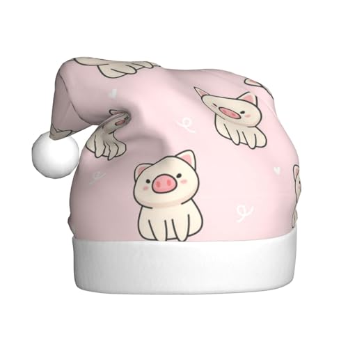 MMSJSBVY Weihnachtsmütze, niedliches Schwein, Weihnachtsmannmütze, Unisex-Mütze, Neujahrsfeiertag, Partyzubehör von MMSJSBVY