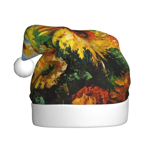 MMSJSBVY Weihnachtsmützen mit Sonnenblumen-Motiv, Weihnachtsmannmütze, Unisex-Mütze, Neujahrsfeiertag, Partyzubehör von MMSJSBVY