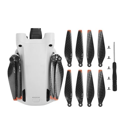 MNCXMOBA Carbon Fiber Propeller Drone Blade Requisiten Ersatz for D-JI Mini 3 Pro Drone Leichte Flügel Fans Mini 3 Zubehör (Size : 8pcs for Mini 3 Pro) von MNCXMOBA