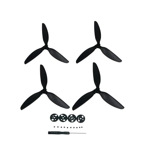 Propeller for D-JI Mavic Mini Drone, Schnellspanner mit DREI Blättern, Propeller mit geräuschloser Geräuschreduzierung (Size : 4pcs Black) von MNCXMOBA