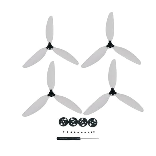 Propeller for D-JI Mavic Mini Drone, Schnellspanner mit DREI Blättern, Propeller mit geräuschloser Geräuschreduzierung (Size : 4pcs White) von MNCXMOBA