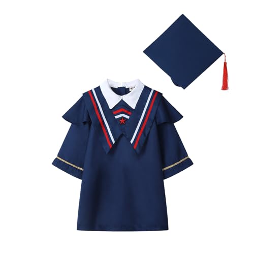 MNSWR Abschluss Kleid,Bachelor -Kostüm für Kinder Bachelor - Dienst Graduation Quaste Abschlussfeiern Talar mit Doktorhut Vorschule/Kindergarten(NY1,4-5 Jahre) von MNSWR