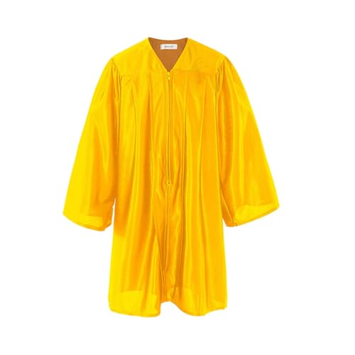 MNSWR Abschluss Robe,Bachelor -Kostüm für Kinder Bachelor Hütte Graduated Abschlussfeier Graduation Robe mit Quaste und Jahrgangszahl Kindergarten/Krippe/Grundschule(Gelb,4-5 Jahre) von MNSWR