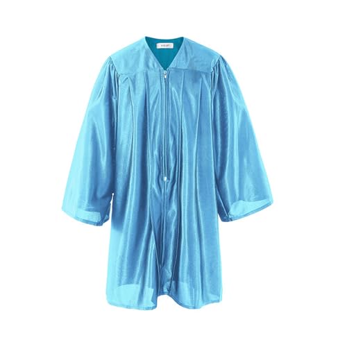 MNSWR Akademischer Talar,Kinder Abschluss Talar Doktorhut Bachelor Kostüm Graduation Hat Level Complete Gown Prüfung Bestanden Outfits für Vorschule/Kindergarten(Himmelblau,10-12 Jahre) von MNSWR