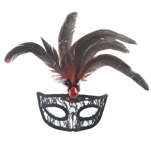 MNSWR Augenmaske Karneval Damen,Masken Venezianisch Damen Maskenball Mit Federmaske Spitzenmaske Schwarz Maske Für Maskenball Venezianische Maske Masken Schwarz Karnevalmaske,Schwarze Maske Augen Spit von MNSWR