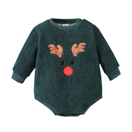 MNSWR Baby Jungen Mädchen Gestrickter Strampler Weihnachten Babykleidung Schlafstrampler Neugeborene Kleinkinder Weiche Kleidung Weihnachtsoutfit Familien Outfit Weihnachten,Babykleidung Jungen 0-6 von MNSWR