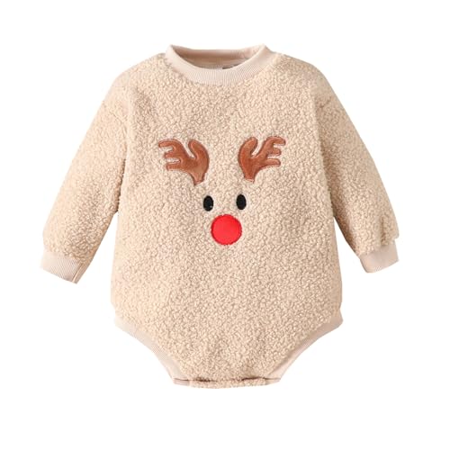 MNSWR Baby Jungen Mädchen Unisex Stricken Weihnachten Outfits Baby Kleidung Weihnachtsset Babykleidung Gestrickt Strampler Hut Set Warm Bodysuit Jumpsuit Baby Weihnachten Geschenk Weihnachten Gesche von MNSWR