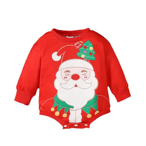 MNSWR Baby Jungen Mädchen Weihnachtsoutfits Sets Langarm Santa Claus Hirsch Mein erstes Weihnachtsbodysuit Strampler Langstreifen Hosen Neugeborene Weihnachten Kleidung Baby Weihnachten Outfit Kleidu von MNSWR