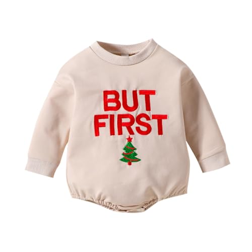 MNSWR Baby Jungen und Mädchen Weihnachtskostüme,Kleinkind Kinderkostüm Santa Weihnachtsmann Strampler mit Mütze,Weihnachten Dress Up Elf Kostüm Größe 0-24 Monate Weihnachten Kinderkostüme,Strampler von MNSWR