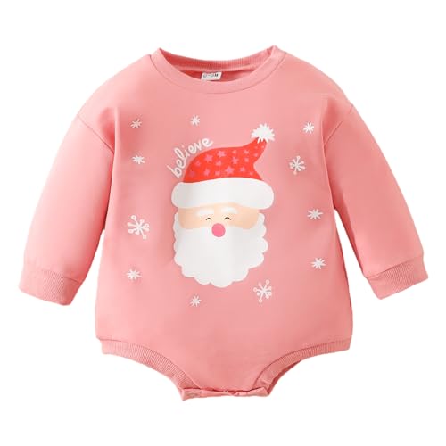 MNSWR Baby Jungen und Mädchen Weihnachtskostüme,Kleinkind Kinderkostüm Santa Weihnachtsmann Strampler mit Mütze,Weihnachten Dress Up Elf Kostüm Größe 0-24 Monate Weihnachten Kinderkostüme,Strampler von MNSWR