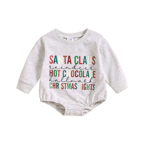 MNSWR Baby Kleidung Mädchen Jungen Strampler Neugeborenen mit Kapuze Lange Ärmel Cartoon Drucken Dick Overall Kinder Schneeanzug Jacke Jumpsuit Pyjamas Homewear für Mädchen 3-12 Monate Erstes Weihnac von MNSWR