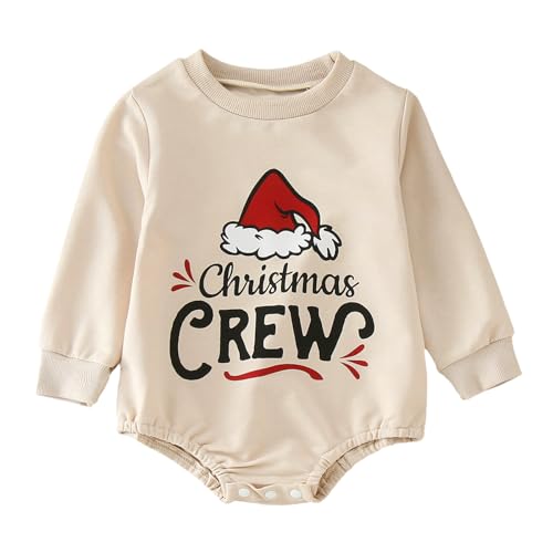 MNSWR Baby Kleinkind Unisex Weihnachtsmann Kostüme Langärmeliges Oberteil + Hose + Socken + Mütze 4-teiliges Anzug-Outfit Mädchen, Jungen, Weihnachtsmannanzug, Cosplay-Kostüm Weihnachten Kinderkostüm von MNSWR