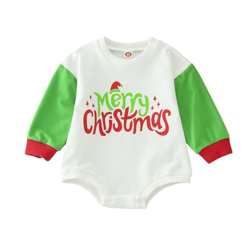 MNSWR Baby Mädchen Weihnachten Outfit Kleidung Weihnachtsoutfit Babykleidung Set Body Strampler Top + Rock mit Hosenträger Neugeborene Babyset My First Christmas Weihnachten Kinder Bodysuits,Baby Se von MNSWR