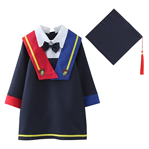 MNSWR Bachelor-Kostüm für Kinder,Abi Abschluss 2025 bachelor geschenk Graduation Absolventenfeier Robe mit Quaste und Jahrgangszahl Kindergarten/Krippe/Grundschule von MNSWR