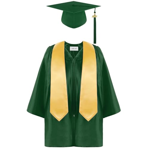 MNSWR Bachelor-Kostüm für Kinder,Abschluss Kleid ausbildung bestanden geschenk Graduatepro Abschluss Talar Level Complete Taufe/Klerus Chor Robe Kindergarten/Krippe/Grundschule(Marine,10-12 Jahre) von MNSWR