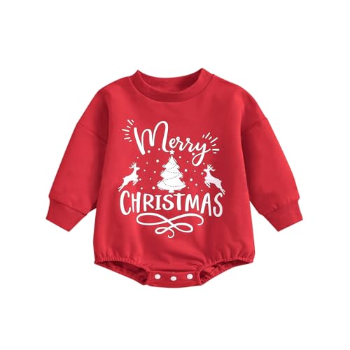 MNSWR Bastelset Weihnachten Kinder,Cosplay Kostüme Bodysuit Für Jungen Mädchen Babystrampler Jungen Baby Winterkleidung Weihnachts Rentier Pyjama Santa Kostüm Kinder Winter-Strampler Für Kinder Weih von MNSWR