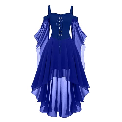 MNSWR Faschingskostüme Damen Prinzessin,Schwarzes Langes Kleid Damen Gothic Gothic Kleidung Karneval Cosplay Kostüm Gothic Mittelalter Costume Damen Kostüm Damen Prinzessin Dirndl Lang Damen Damen Kos von MNSWR