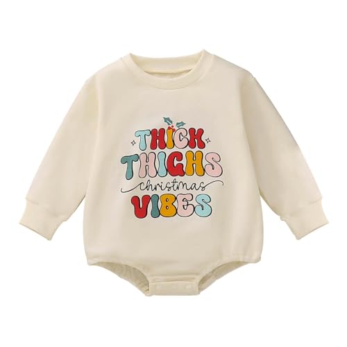 MNSWR Jungen Mädchen Langarm Weihnachten Outfits,Body Baby Junge Sommer Strampler Junge Neugeborenes Baby Mädchen Weihnachten Strampler Weihnachten Geschenke Weihnachten Kostüm Kinder Musselin Stram von MNSWR