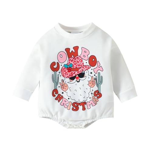 MNSWR Jungen Mädchen Langarm Weihnachten Outfits,Neugeborenen Weihnachten Strampler Walkoverall Baby Weihnachtsmann-Kostüm Kostüm Rentier Kinder Babystrampler Bastelset Weihnachten Kinder,Strampler von MNSWR