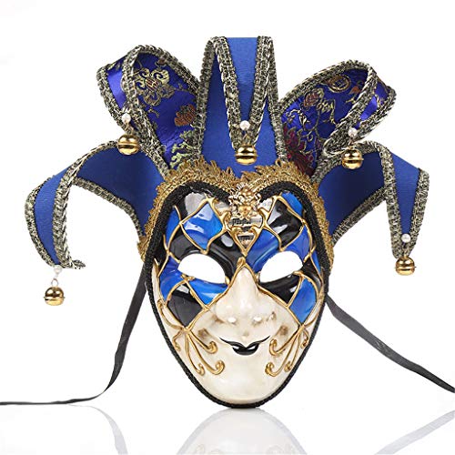 MNSWR Karneval Karnevalsmaske,Maskenball Maske Damen Venezianische-Masken Unisex Gesichtslose Maske Kopfmaske,Europa und Amerika Atmosphäre dress up Maske,Blau von MNSWR