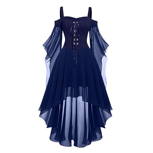 MNSWR Karneval Kleid,Kostüm Damenn Hexe Kleid Piratin Kostüm Mittelalter Kostüm Für Damen Prinzessinnenkleider Damen Schwarzer Rock Lang Karneval Kostüm Damen Große Größen,Mittelalter Kleid Damen Rena von MNSWR