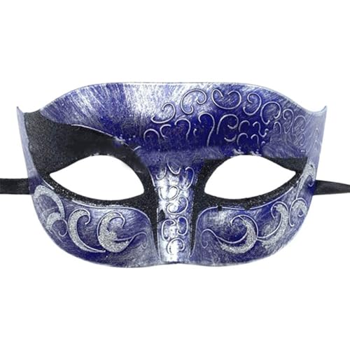 MNSWR Karneval Maske Maskenball,Maske Maskenball Männer Venezianische Maske Schwarz Paillettenmaske,Herren Damen Masquerade Flaches halbes Gesicht Venezianische Karneval Maske Cosplay Masken,Blau von MNSWR