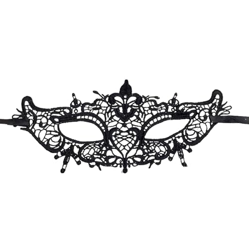 MNSWR Karneval Maske für Maskenball,Maskenball Maske Venezianische Maske Herren Schwarz Gold Maske Augen Kostüm,Damen Lace Definitive Party Masken Erwachsene Masken Prom Performance Karneval Party Mas von MNSWR