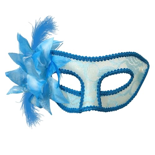 MNSWR Karneval Maskenball Damen Herren,Maske Maskenball Männer Venezianische Maske Herren Schwarz Gold Masken Ball Masken,Spitze Seite Plus Blume Maske Venezianische Maskerade Gaze Blume Feder Durchsi von MNSWR