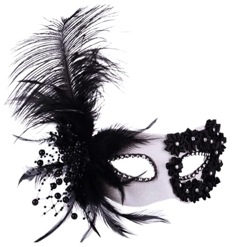 MNSWR Karneval Maskerade Ball Maske,Maske Maskenball Venezianische Masken Augenmaske Spitze,Karneval Maske,Schwarz von MNSWR