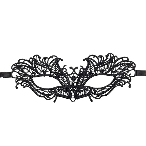 MNSWR Karneval Spitze Maske,Maskenball Damen Herren Venezianische Masken Schwarz Maske Kostüm,Damen Lace Definitive Party Masken Erwachsene Masken Prom Performance Karneval Party Masken,Orange von MNSWR