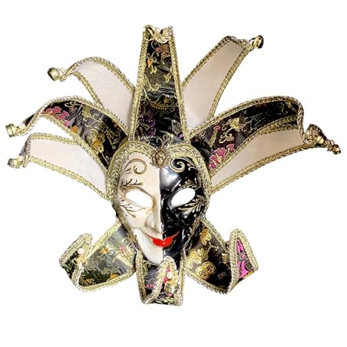 MNSWR Karneval Venetian Mask,Maskenball Masken Leuchtende Venezianische Maske Venezia Maske mit Hut,Italienische Maske Venezianische Maske Karneval Party Maske Ball Maske Cos Bar Performance Requisite von MNSWR