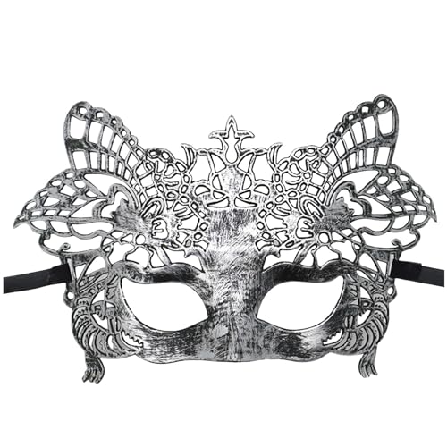 MNSWR Karneval Venezianische Masquerade Masken,Maske Maskenball Männer Venezianische Maske Augenmaske Kostüm,Herren Damen Prom Party Maske Vintage Jazz Flat Head Maske Antike HalbgesichtsDekoration Ma von MNSWR