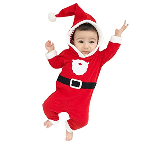 MNSWR Männer Kurzarm Strampler Pyjama Bodysuit One Piece Strampler Wichtel Weihnachten,Baby Jungen Mein 1. Weihnachts Outfits Lustige Strampler Baby Baby Geschenkset Weihnachts-Rentier-Pyjama Elfenk von MNSWR