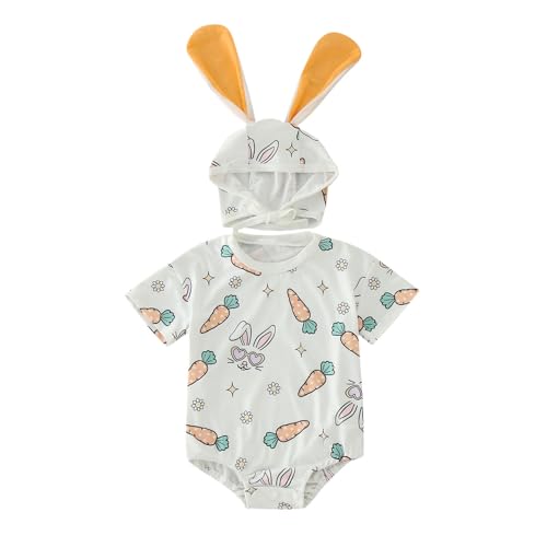 MNSWR Ostern Baby Kleidung,Ostern Hase Kostüm Strampler Neugeborene Junge Baby Sleepsuit Baby Outfit Mädchen Baby Bekleidung Jungen Kaninchen Tierkostüm von MNSWR